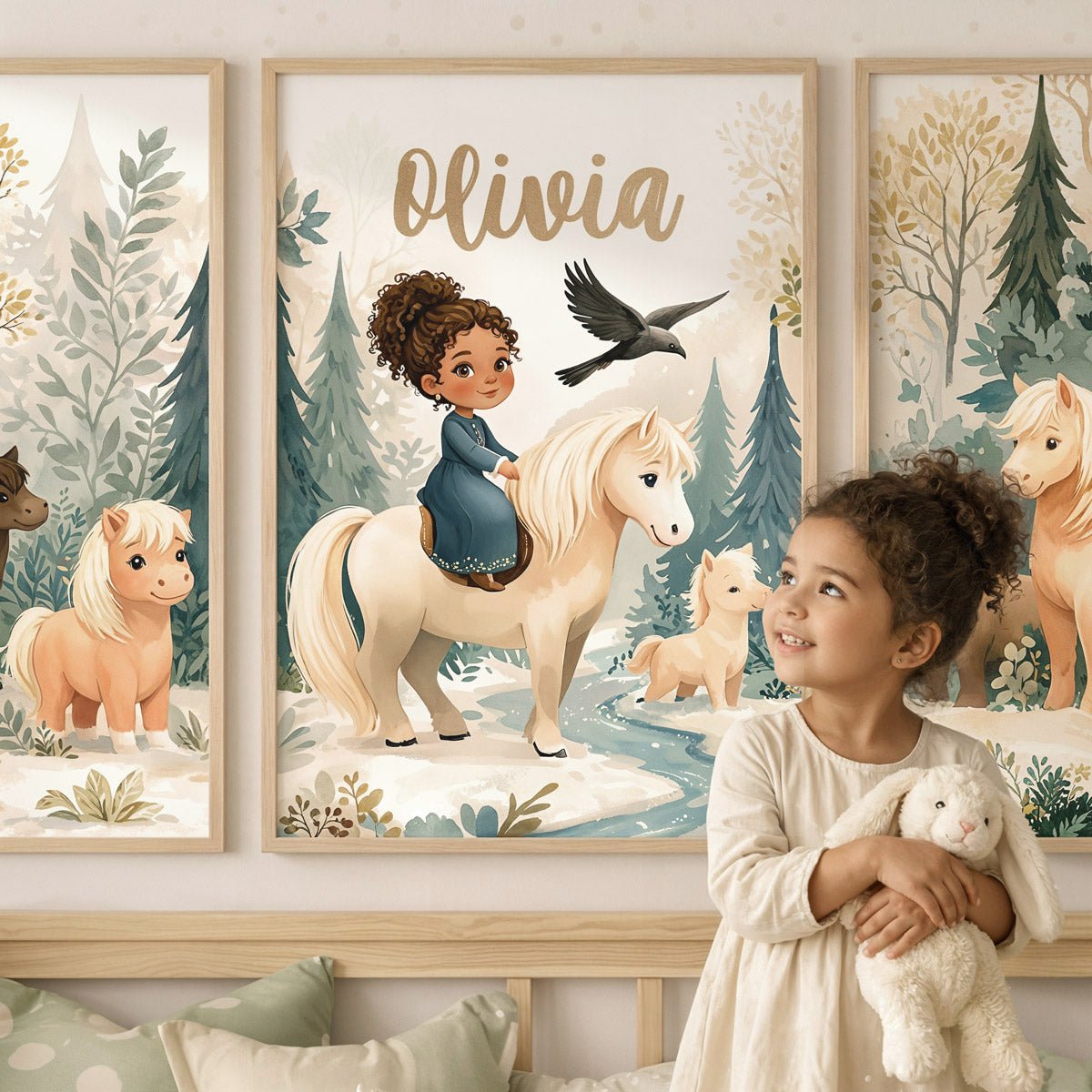 Woodland Ponies – Custom Poster Set - Tiny Lines