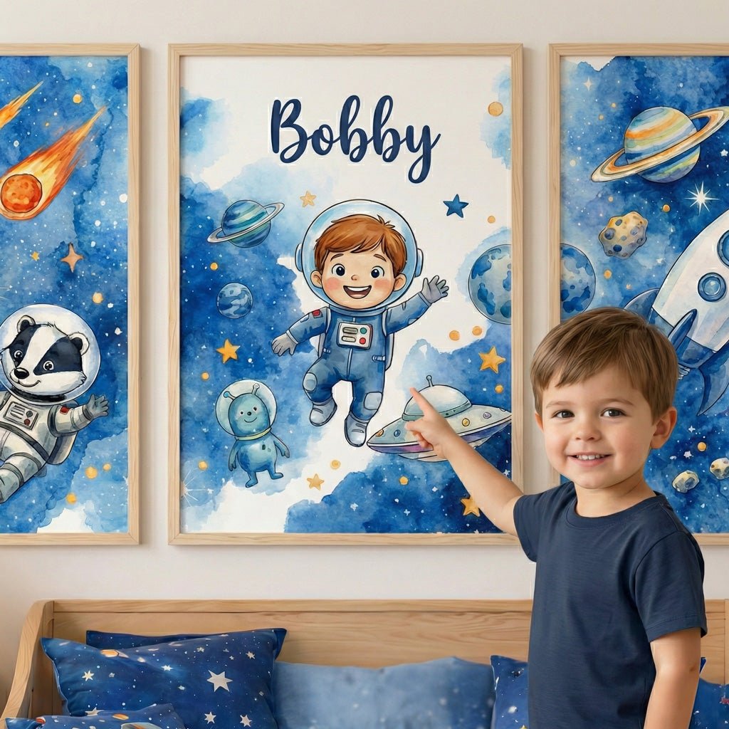 Space Adventure – Custom Poster Set - Tiny Lines