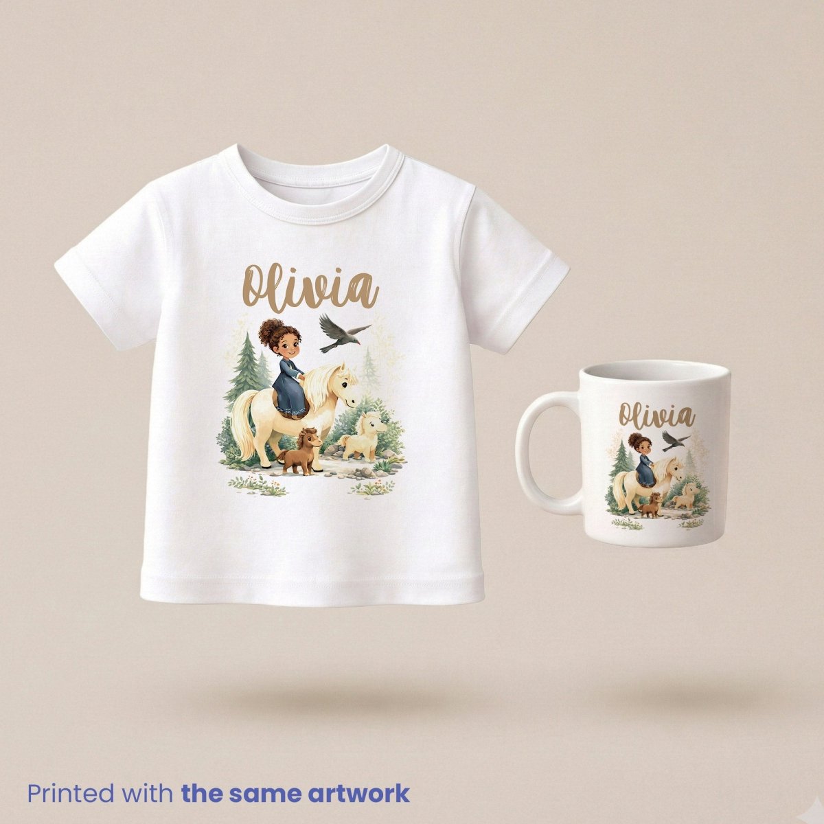 Woodland Ponies – Custom Poster Set - Tiny Lines